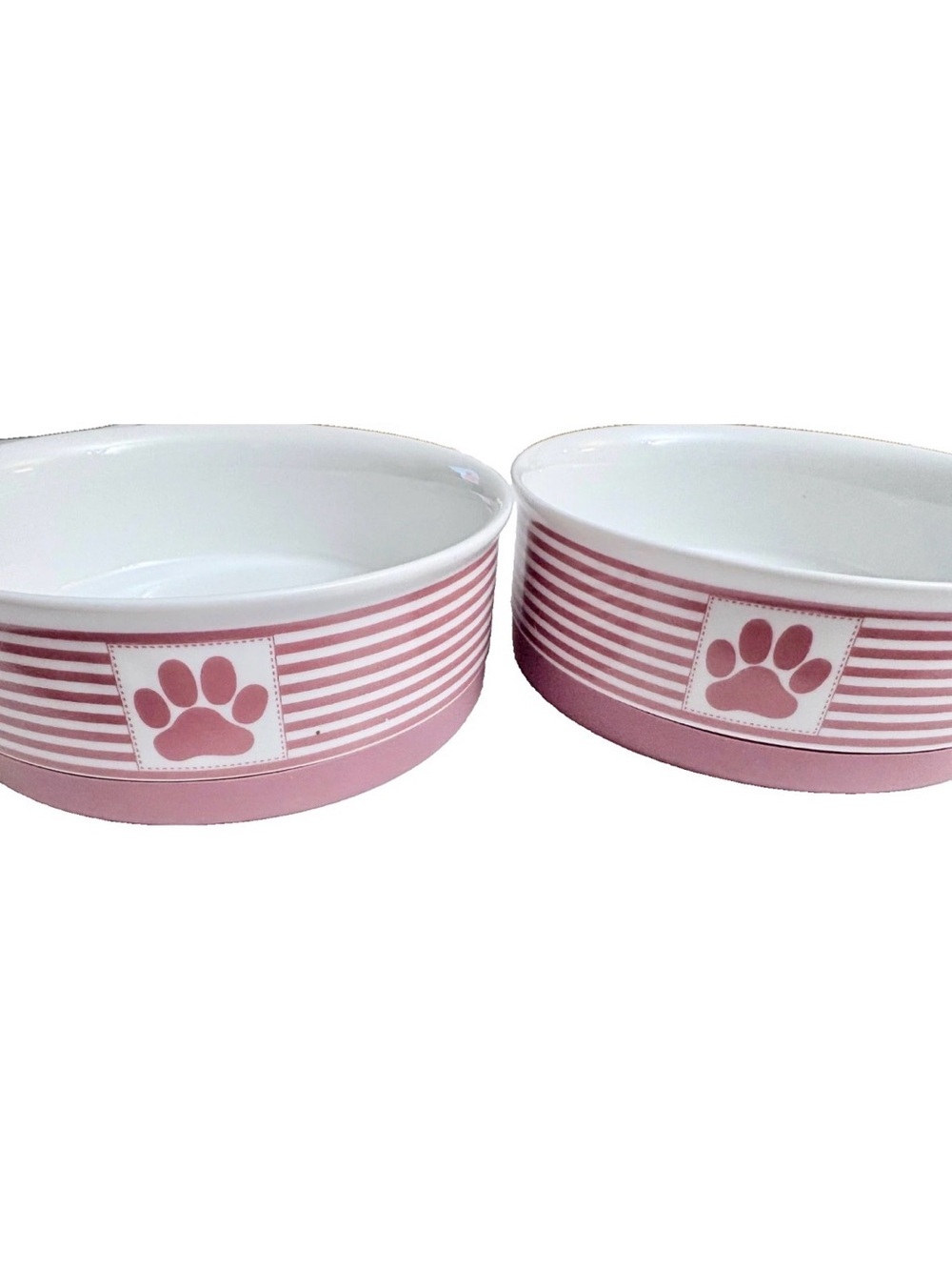 Bone Dry Paw & Patch Ceramic 2 Bowls With Silicone Slip Protectors